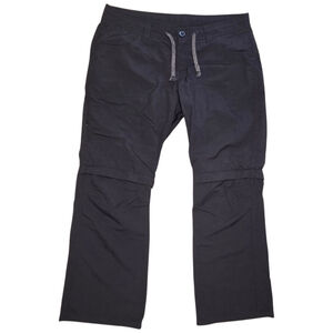 MEC Women’s Convertible Hiking Pants - Size 14 Regular Fit Black Zip-Off